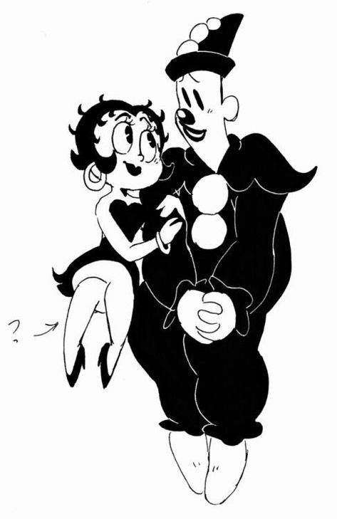 Betty Boop X Koko, Betty Boop Boyfriend, Betty Boop Couples Costume, Betty Boop And Koko, Betty Boop Characters, Betty Boop Fanart, 1930s Cartoons, Frankenstein Art, Betty Boop Classic