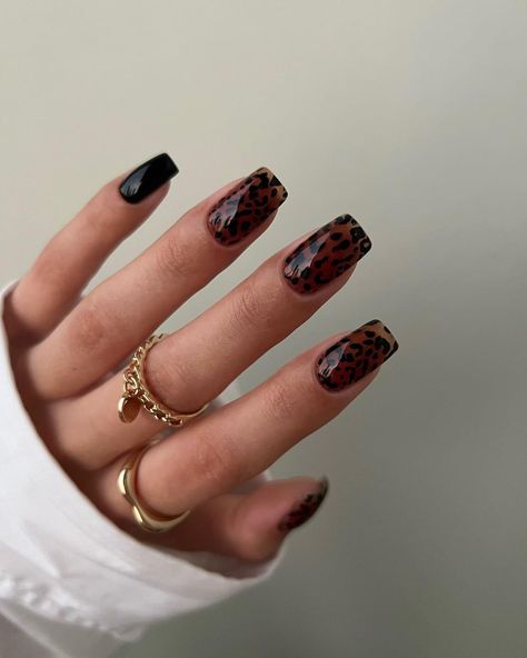 Panther Nails Designs, Panther Nails, Panthers Nails, Fall Nude Nails, Beach Nail, Kutek Disney, Brown Nails Design, February Nails, Vintage Nails