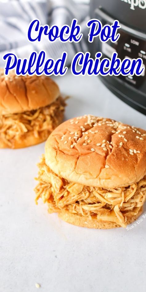 Pulled Chicken Crock Pot Recipes, Crock Pot Sandwiches, Barbecue Chicken Crock Pot, Crockpot Pulled Chicken, Pulled Chicken Recipes, Barbecue Sandwiches, Pulled Chicken Sandwiches, Chicken Breast Crockpot Recipes, Barbecue Chicken Recipe