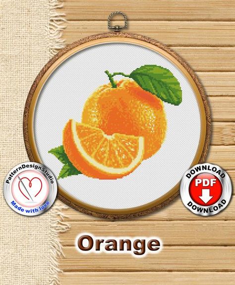 Embroidery Easy, Art Cross Stitch, Drawing Designs, Orange Wall Art, Simple Cross Stitch, Modern Embroidery, Stitch Embroidery, Cross Stitch Chart, Embroidery Pattern