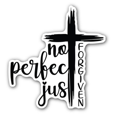 Not Perfect Just-Forgiven These vinyl decals are designed to make you stand out in a unique way. With two pieces included in the package, they're the perfect size for customizing your car, laptop, water bottle, or any other item you want to decorate. Easy to apply and remove, these decals offer long-lasting durability and resist fading, ensuring your design remains vibrant and striking for seasons to come. The smooth adhesive won't damage surfaces, so you can effortlessly update your look whenev Phomemo Printer, Prayer For Work, Not Perfect Just Forgiven, Tattoo Ideas Males, Faith Shirts, Inspirational Quotes Encouragement, Godly Wisdom, God Things, Christian Quotes God