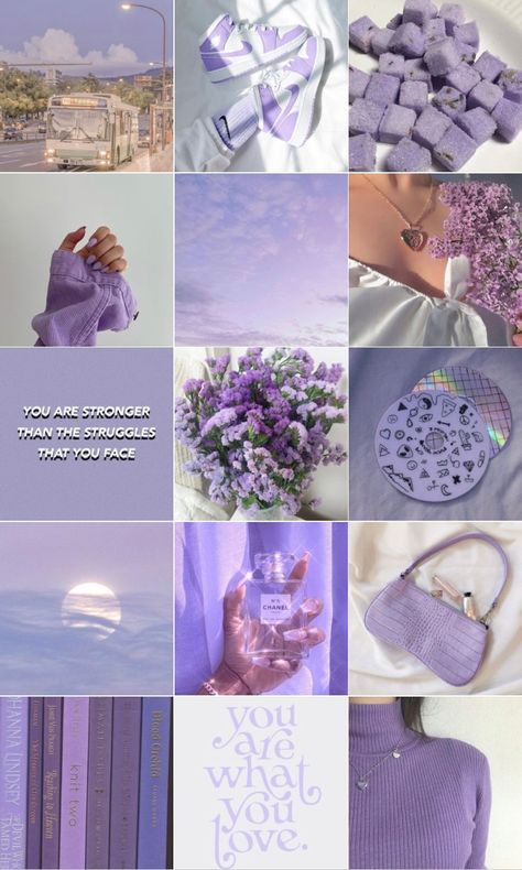 Lavender Mood Board Aesthetic, Lavender Vision Board, Purple Instagram Aesthetic, Purple Instagram Theme, Lilac Mood Board, Lavender Mood Board, Purple Vision Board, Mood Board Purple, Purple Mood Board