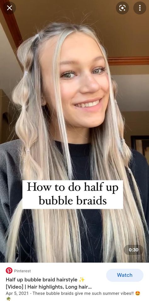 Bubble Braids Front Pieces, Half Up Half Down Hairstyles Bubble Braids, Hairstyle Ideas Bubble Braids, Bubble Braid Two Front Pieces, Bubble Braid Hairstyles For Work, Bubble Braid Hairstyles Front Pieces, Simple Hairstyles Bubble Braids, Different Ways To Do Bubble Braids, 90s Bubble Braids