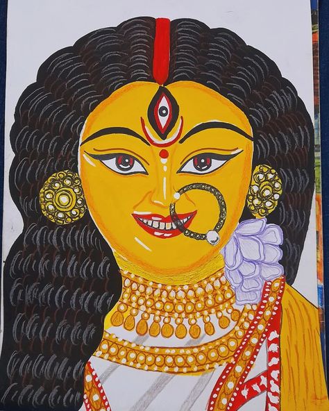 Meri pyari matarani #durgamaa drawing Durga Maa, Drawings