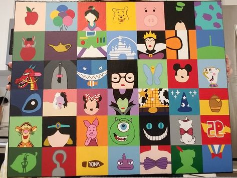 Did this one for my step mom for christmas Disney Canvas Art Easy, Disney Character Paintings On Canvas, Disney Princess Paintings, Disney Canvas Paintings, Disney Painting, Disney Pop Art, Disney Canvas Art, Disney Canvas, Disney Paintings