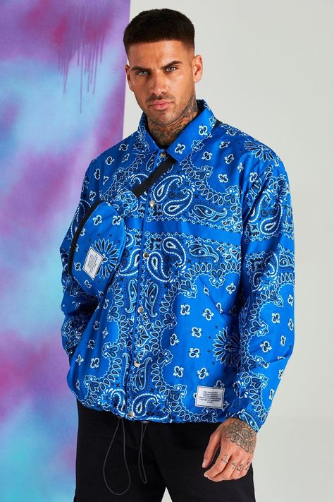 Quavo Bandana Print Coach Jacket #sponsored, , #AFFILIATE, #Paid, #Bandana, #Jacket, #Coach, #Quavo Photoshoot Ideas Boys, Bandana Photoshoot, Photoshoot Ideas Men, Bandana Jacket, Bandana Outfit, Background Fashion, Quilted Coats, Fashion Muslim, Random Image