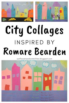 Kindergarten Artist Study, Collage Art Lessons Elementary, Romare Bearden Art For Kids, African American Artists For Kids, Black Artists For Kids, City Collage, Romare Bearden, Artist Study, Art Lessons For Kids