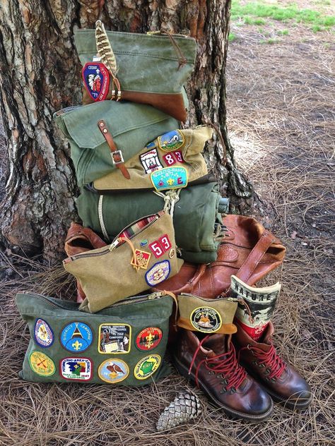 Canvas Duffel Bag, Vintage Boy Scouts, Scout Bags, Camping Aesthetic, Scout Camping, Camping Bag, Vintage Boys, Camping Backpack, Bags Aesthetic