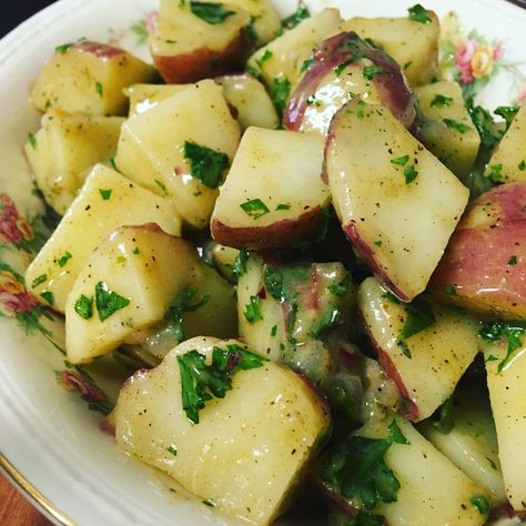 Ina Garten French Potato Salad, French Potato Salad Ina Garten, French Style Potato Salad, Portuguese Potato Salad, French Potato Salad Recipe, Jacque Pepin Recipes, Fried Potato Salad, Jaques Pepin, Composed Salad