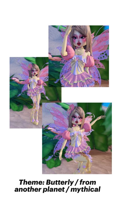 From another planet – mythical creature – butterfly – dress to impress outfit – DTI outfit ideas – butterfly DTI – 🩷🩷 Planet Dresses, Siren Mermaid, Another Planet, Like A Butterfly, Mythical Creature, Butterfly Dress, A Butterfly, Mythical Creatures, Dress To Impress