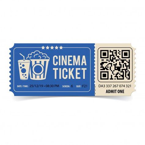 Ticket Cinema, Restaurant Vouchers, Voucher Design, Cinema Ticket, Ticket Design, Star Box, Instagram Template Design, Vector Food, Coupon Template