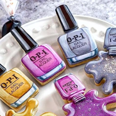 Nail Polish Cookies, Polish Cookies, Opi Nail Polish, Opi Nail Lacquer, Cookie Ideas, Opi Nails, The Fam, Edible Art, Fun Snacks