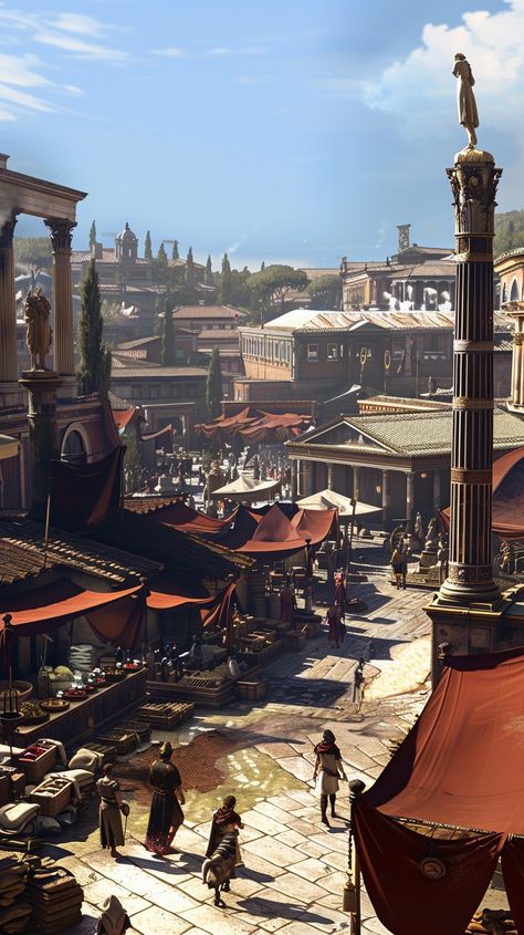 Ancient Marketplace Scene: A #bustling ancient #marketplace depicted with #vibrant stalls, lively crowds, and #classical architecture under sunny skies. #ancient #marketplace #bustling #vibrant #stalls #aiart #aiphoto #stockcake ⬇️ Download and 📝 Prompt 👉 https://stockcake.com/i/ancient-marketplace-scene_982164_210694 Ancient Marketplace, Black And White Office, Anime Summer, Black And White Birds, Cat Background, Scene Image, Image Downloads, Classical Architecture, White Bird