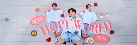 HAPPY JHOPE DAY 🎂☀️ Jhope Header, Happy Jhope Day, Hobi Day, J Hope Birthday, Hope Wallpaper, Birthday Icon, Bts Header, Bts Youtube, Jhope Cute