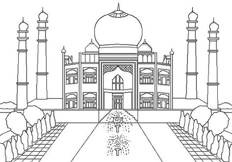 Taj Mahal The Jewel of Muslim Art in India Coloring Page - NetArt Bible Coloring Sheets, Muslim Art, Stitch Coloring Pages, Coloring Pages Inspirational, Mermaid Coloring Pages, India Colors, Bible Coloring, Mermaid Coloring, The Jewel