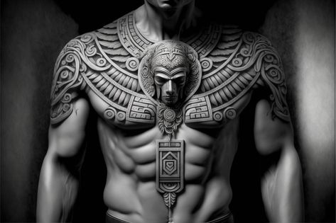 Aztec Armor, Eagle Chest Tattoo, Aztec Warrior Tattoo, Aztec Tattoos Sleeve, Stencils Art, Body Armor Tattoo, Ma Tattoo, Mayan Tattoos, Aztec Tattoos