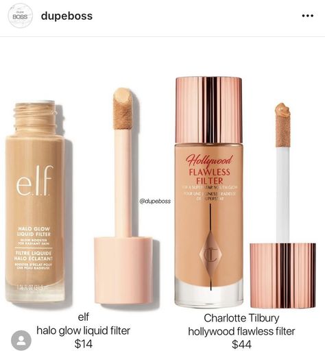 Elf Flawless Filter, Charlotte Tilbury Hollywood Filter, Flawless Filter Makeup, Charlotte Tilbury Makeup Looks, Brazilian Crush Perfume, Flawless Filter Foundation, Elf Halo Glow Liquid Filter, Charlotte Tilbury Foundation, Charlotte Tilbury Flawless Filter