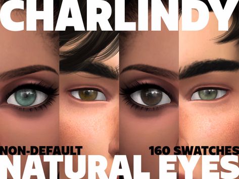 Charredsky's Charlindy Natural Eyes Megapack (Non-Default) Sims 4 Non Default Eyes, Under Eye Makeup, Sims 4 Cc Eyes, Sparkling Eyes, Student Life Hacks, Sims 4 Cc Makeup, Natural Eyes, Sims Four, Angel Eyes