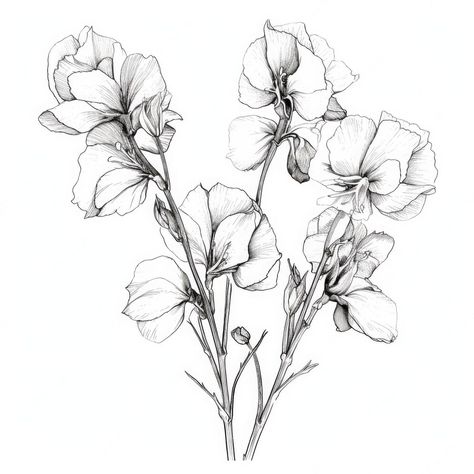 Snapdragon Drawing, Snapdragon Flowers, Botanical Tattoo, Flower Tattoos, Line Drawing, I Tattoo, Drawing Sketches, High Quality Images, Tattoo Ideas