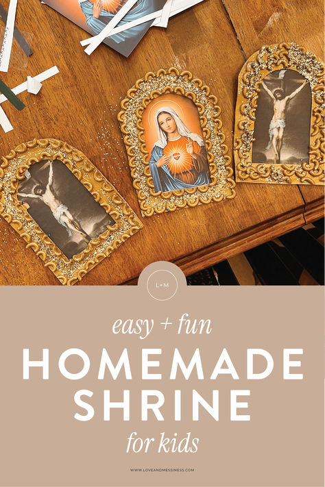 The kids and I had so much fun putting together these simple homemade shrines for each of their rooms! This craft was so easy for them to do and put their own creative ideas into. We had most of the supplies around the house which made this Catholic craft even easier. Read on to learn how we completed this easy homemade shrine craft for kids! Catholic Crafts For Kids, Mary Craft, Immaculate Conception Of Mary, Catholic Kids Activities, Catholic Crafts, Homeschool Kids, Faith Formation, Catholic Kids, Immaculate Conception