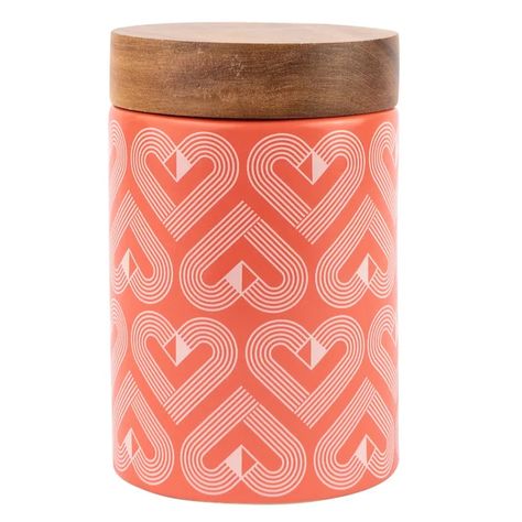 Vibe 800ml Biscuit Tin Coral Kitchen, Sugar Container, Contemporary Color Palette, Ceramic Canister, Biscuit Tin, Wicker Baskets Storage, Kitchen Storage Containers, Media Storage, Storage Canisters