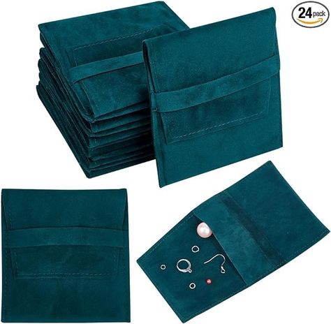 Amazon.com: NBEADS 24 Pcs Dark Green Microfiber Jewelry Pouch, Pocket Cosmetic Bag Velvet Jewelry Flap Pouches Folding Envelope Bag for Earrings Bracelets Necklaces Packaging, 3.78x3.54x0.1 Inch : Clothing, Shoes & Jewelry Folding Envelope, Necklace Packaging, Opening Design, Jewelry Pouches, Jewelry Roll, Box Packaging Design, Velvet Jewelry, Envelope Bag, Jewelry Pouch