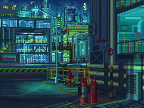 Pixel Art Landscape, Piskel Art, Messy Art, Arte 8 Bits, Pix Art, Cyberpunk City, Low Poly Art, Pixel Art Design, City Landscape