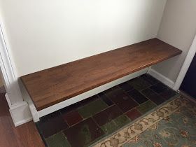 meg & the martin men: Floating Bench Bench Seating Dimensions, Diy Floating Corner Shelves, Floating Shower Bench, Kitchen Bench Seating, Floating Bench, Nook Bench, Bench Seating Kitchen, Built In Sofa, Coat Rack Hooks