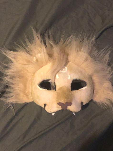 mask by my little sister Lion Therian Mask, Therian Cat Mask, Cat Mask Diy, Therian Gear, Goat Mask, Masks Ideas, Felt Animal Masks, Therian Masks, Cat Masks