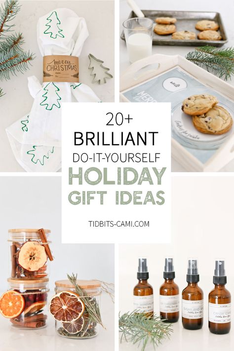 Over 20 brilliant DIY Holiday gift ideas to make for that special someone. From woodworking, crafting, sewing and cooking - you are sure to find the perfect gift to make! #holiday #holidaygift #giftidea #christmasgift #camitidbits #holidaygiftideas Diy Gifts Cheap, Gift Ideas To Make, Affordable Christmas Gifts, Presente Diy, Easy Handmade Gifts, Handmade Gifts Diy, Diy Holiday Gifts, Cheap Christmas, Diy Gift Ideas