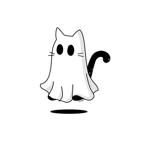 Cute Spooky Cat Drawing, Ghost Love Drawing, Small Halloween Drawings Easy, Cat With Pumpkin Drawing, Halloween Costume Drawing Reference, Bedsheet Ghost Drawing, Ghost Drawing Scary Dark, Ghost Witch Drawing, Dog Halloween Tattoo