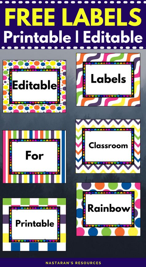 Editable Labels Free, Classroom Labels Printables, Classroom Signs Printable, Labels For Classroom, Classroom Organization Labels, School Labels Printables, Free Classroom Printables, Labels Printables Free Templates, Newsletter Template Free