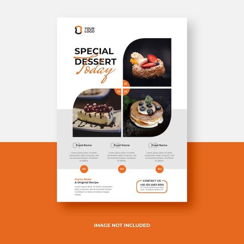 PSD food menu flyer | Premium Psd #Freepik #psd #cake-flyer #cake-shop #cake-menu #bakery-shop Pastries Flyer Design, Cake Menu Design, Cake Shop Flyer, Bakery Flyer Design, Cake Flyer Design, Bakery Flyer, Cake Poster, Alcohol Cake, Patisserie Design