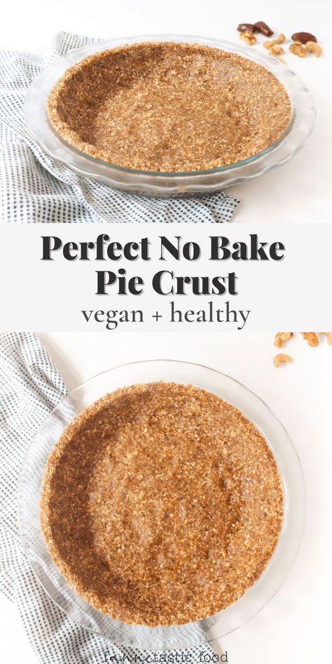 No Bake Pie Crust, Easy Vegan Pie, Pie Crust Vegan, Oatmeal Pie Crust, Gluten Free Pie Crust Recipe, Healthy Pie Crust, Vegan Pie Crust Recipe, Vegan Lemon Bars, No Bake Pie