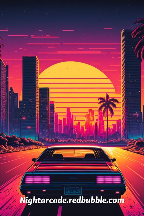 Neon Miami Aesthetic, Miami Vice Graphic Design, Vice City Tattoo, Miami Vice Tattoo, 90s Aesthetic Design, Miami Graphic Design, Miami Vice Wallpaper, Bmw Z4 Tuning, Vice City Aesthetic