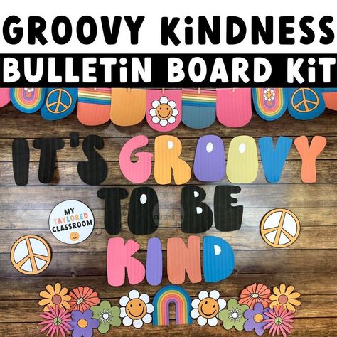 Thanks for the great review Marina M. ★★★★★! https://etsy.me/3R159Gk #etsy #retro #retrobulletinboard #groovybulletin #kindness #kindnessbulletin #kindnessboard #kindnessmonthj #bulletinboard #kindnessposter Kindness Door, Kindness Month, Tk Classroom, Classroom 2023, Rainbow Bulletin Boards, Kindness Bulletin Board, Retro Classroom, Preschool Rooms, Cool Vibes