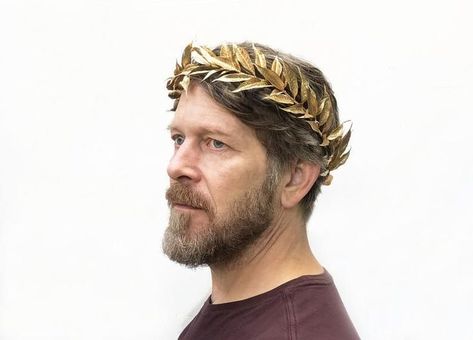 Photo Refrens, Gold Leaf Crown Greek, Greek Photoshoot, Greek Leaf Crown, Roman Crown, Roman Wreath, Hades Costume, Greek Crown, Roman Hair