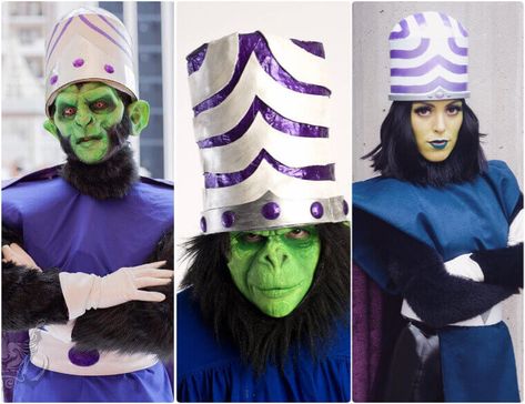 best the powerpuff girls mojo jojo cosplay Him Powerpuff Costume, Mojojojo Costume, Costume Diy Ideas, Mojo Jojo Costume, Villains Costumes, Powerpuff Girls Makeup, Powerpuff Girls Mojo Jojo, Jojo Cosplay, Powerpuff Girls Movie