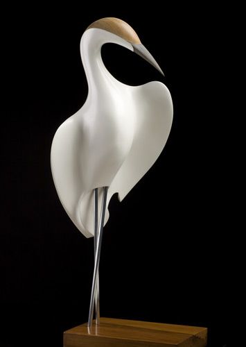 Kotuku (White Heron) by Rex Homan, Māori artist (KR80307) White Heron, Bird Carving, Sculptures Céramiques, Maori Art, Tree Carving, Keramik Design, Ceramic Birds, Bird Sculpture, Sculpture Installation