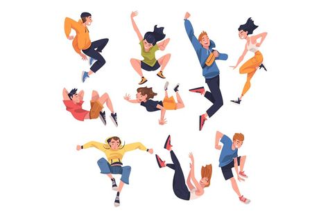 Falling Mid Air Pose, Excited Character Pose, Jump Drawing Reference, Mid Air Pose, Person Falling Drawing Reference, Jumping Character, Jump Reference, Person Flying, Jump Pose