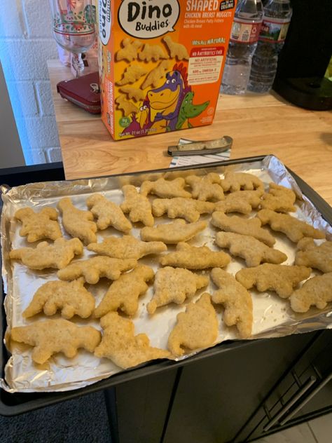 Dino Nuggies Aesthetic, Dino Chicken Nuggets Aesthetic, Dino Nuggets Aesthetic, Chicken Nuggets Aesthetic, Nuggets Aesthetic, Dino Snacks, Dino Nuggies, Dinosaur Birthday Party Food, Dino Chicken Nuggets