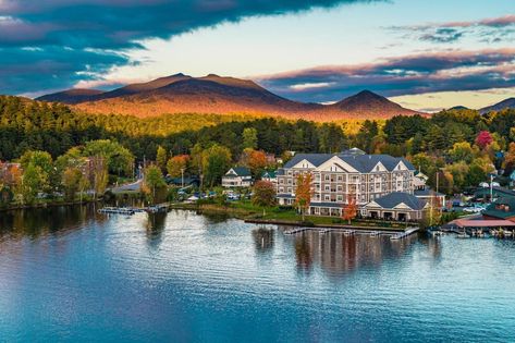 Saranac Waterfront Lodge is located in Saranac Lake city, New York state, USA. Saranac Lake Ny, Places In Usa, Saranac Lake, Lake Lodge, Lake Resort, Pet Friendly Hotels, Lake Placid, Lake George, Grand Hotel