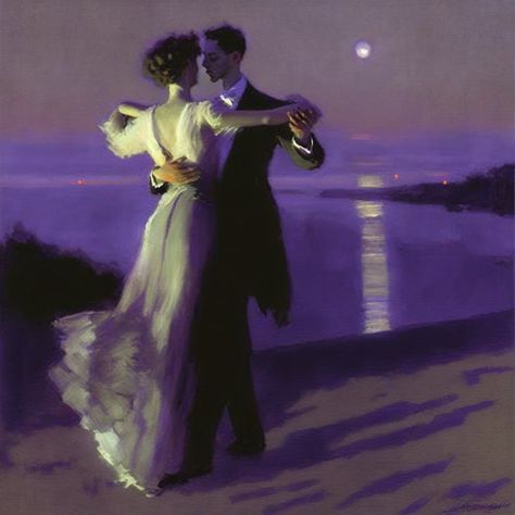 Serendipity on Twitter: "slow dancing under the moonlight by john singer sargent https://t.co/sJChC07XTw" / Twitter Slow Dance Couple, Romantic Slow Dance, Couple Dancing Reference, Slow Dance Aesthetic, Couple Slow Dancing, Slow Dancing Aesthetic, Dancing Under The Moonlight, Couple Dancing Aesthetic, Dancing Drawing