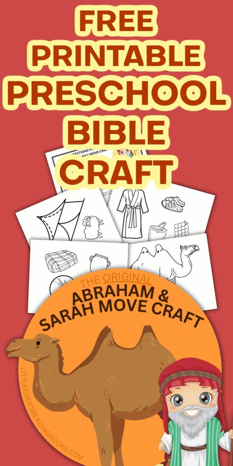 Abraham and Sarah Bible Craft (FREE PRINTABLE PRESCHOOL CRAFTS) #biblecrafts #preschoolcrafts #abrahamsarah Craft For Abraham And Sarah, Bible Abraham Craft, Abraham Travels Craft, Sarai And Abram Craft, Abraham And The Three Visitors Craft, Abraham Trusts God Craft, Preschool Abraham Craft, Abraham Preschool Lesson, Lot And Abraham Craft