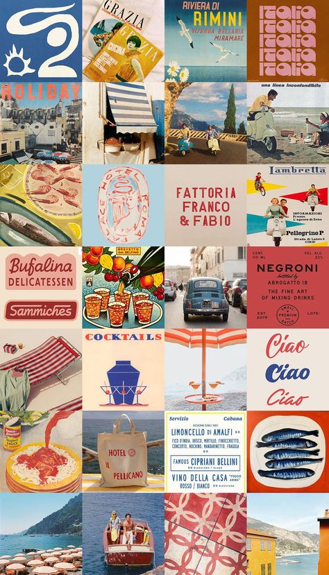 Italian Mood Board, Mediterranean Mood Board, Italy Mood Board, Brand Mood Board, Vintage Menu, Italian Riviera, Last Day Of Summer, Pool Bar, Negroni