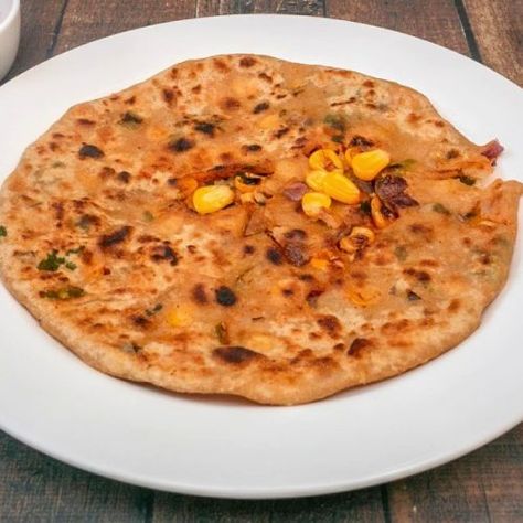 Sweet Corn Paratha Recipe – Awesome Cuisine Paratha Recipe, Paratha Recipes, Evening Snacks, Peeling Potatoes, Frozen Corn, Sweet Corn, Breakfast Dishes, International Recipes, Yummy Breakfast