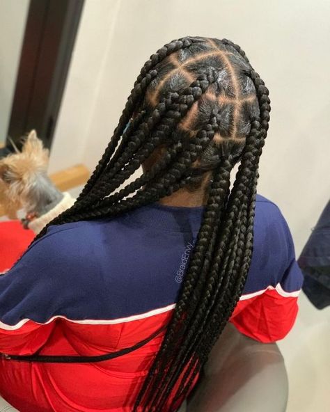 Chunky Knotless Box Braids Box Braids Big, Braids Big, Chunky Braids, Short Box Braids Hairstyles, Big Box Braids, Tapered Hair, Big Braids, Short Box Braids, Braids Styles