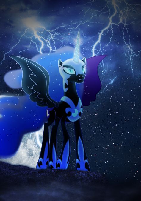 Shadow Wolf, Celestia And Luna, My Little Pony Princess, Nightmare Moon, Luna Moon, Fan Poster, Moon Princess, Mlp Fan Art, Christmas Challenge