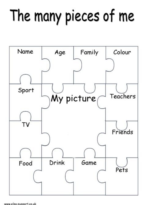 Me Worksheet, Pieces Of Me, All About Me Preschool, Icebreaker Activities, First Day Of School Activities, Counseling Activities, Art Therapy Activities, Ice Breaker, Science Project