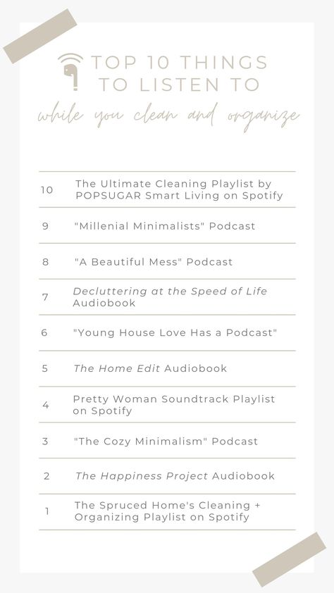 Ear pods and cleaning supplies. Podcasts To Listen To, Motivating Podcasts, Good Podcasts, Podcasts For Women, Clean And Organize, Motivational Podcasts, Best Podcasts, Cleaning And Organizing, Young House Love